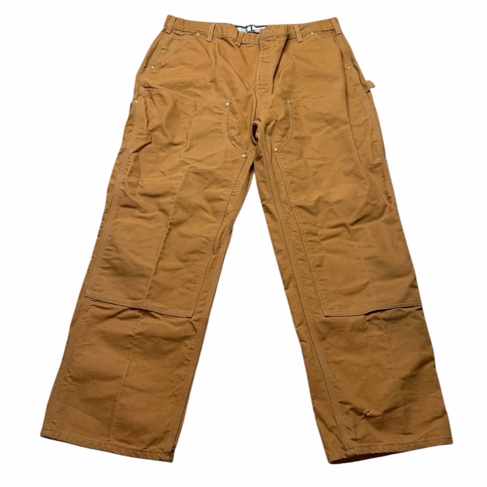 👖 Carhartt ✨ Loose Fit Double-Front Duck Canvas Work Pants 44x32 Made in USA 🤎